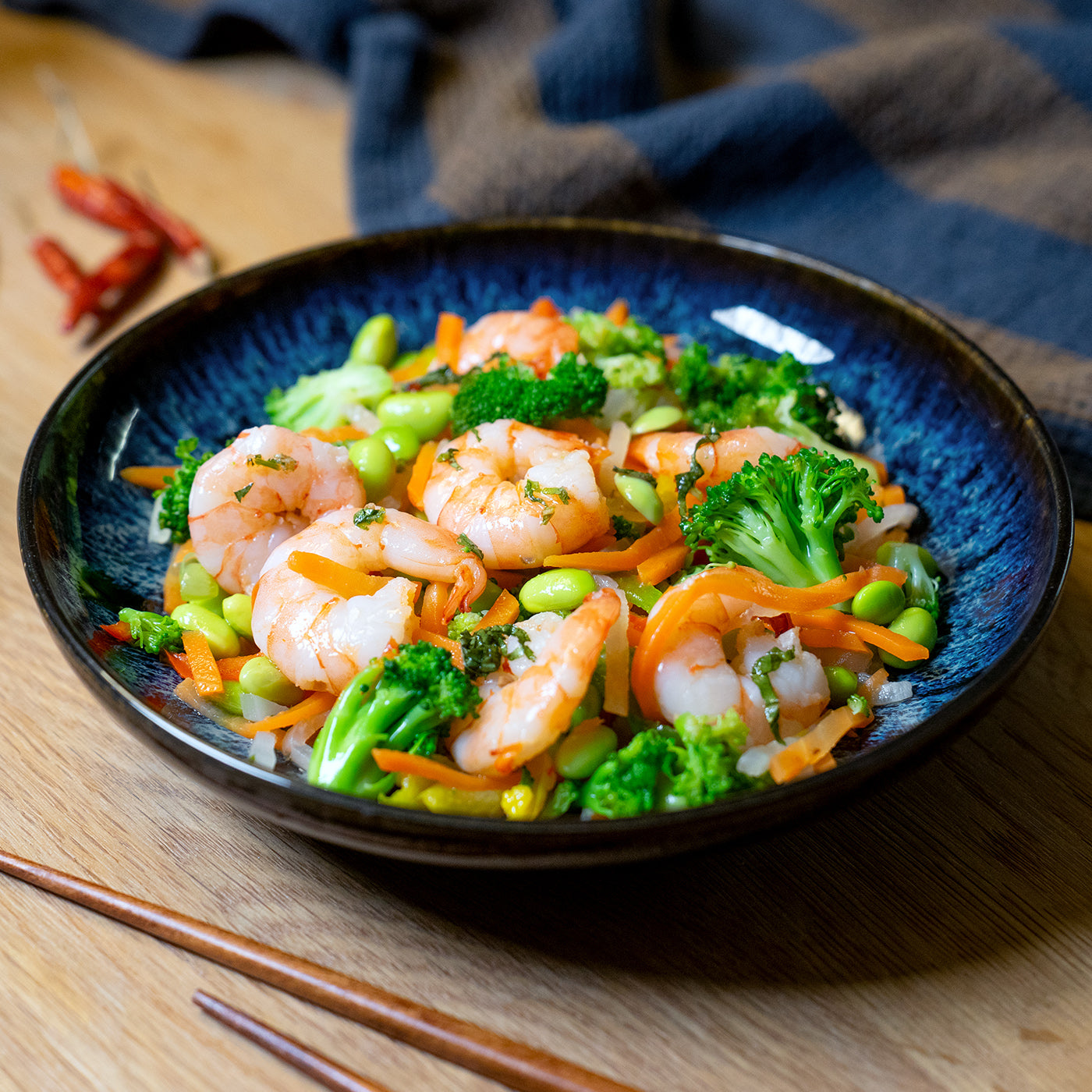 Asiatischer Gemüsesalat mit Selva Shrimps 🌶🌶🌶