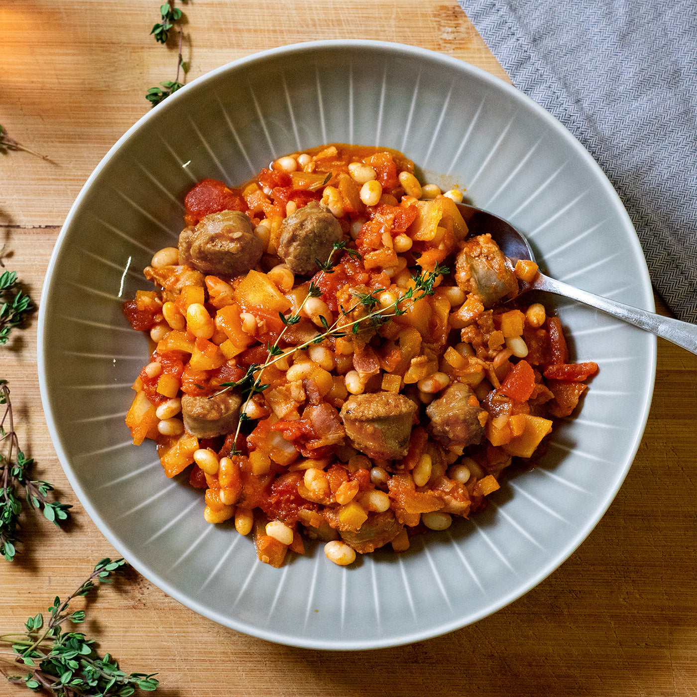 White bean stew with salsiccia, fennel