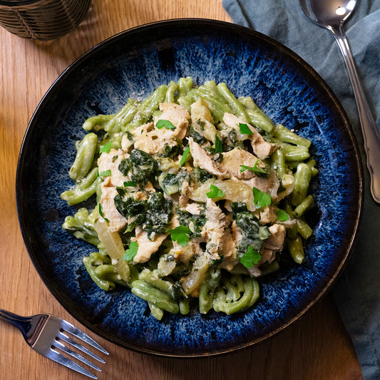 Casarecce mit Poulet und Krautstiel