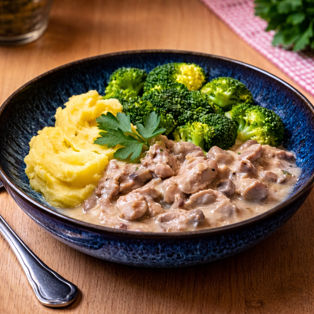 Zurich-style Sliced Veal with Mashed Potatoes ⚖️