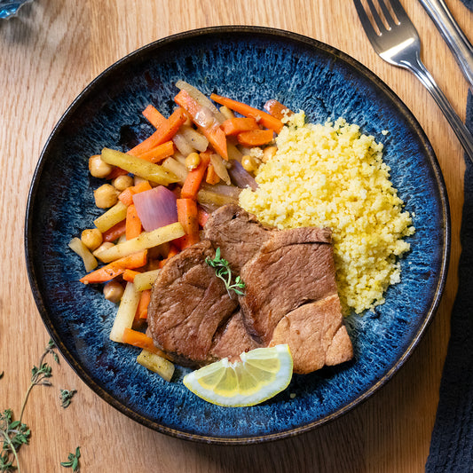 Geschmorte Lamm-Schulter, Couscous