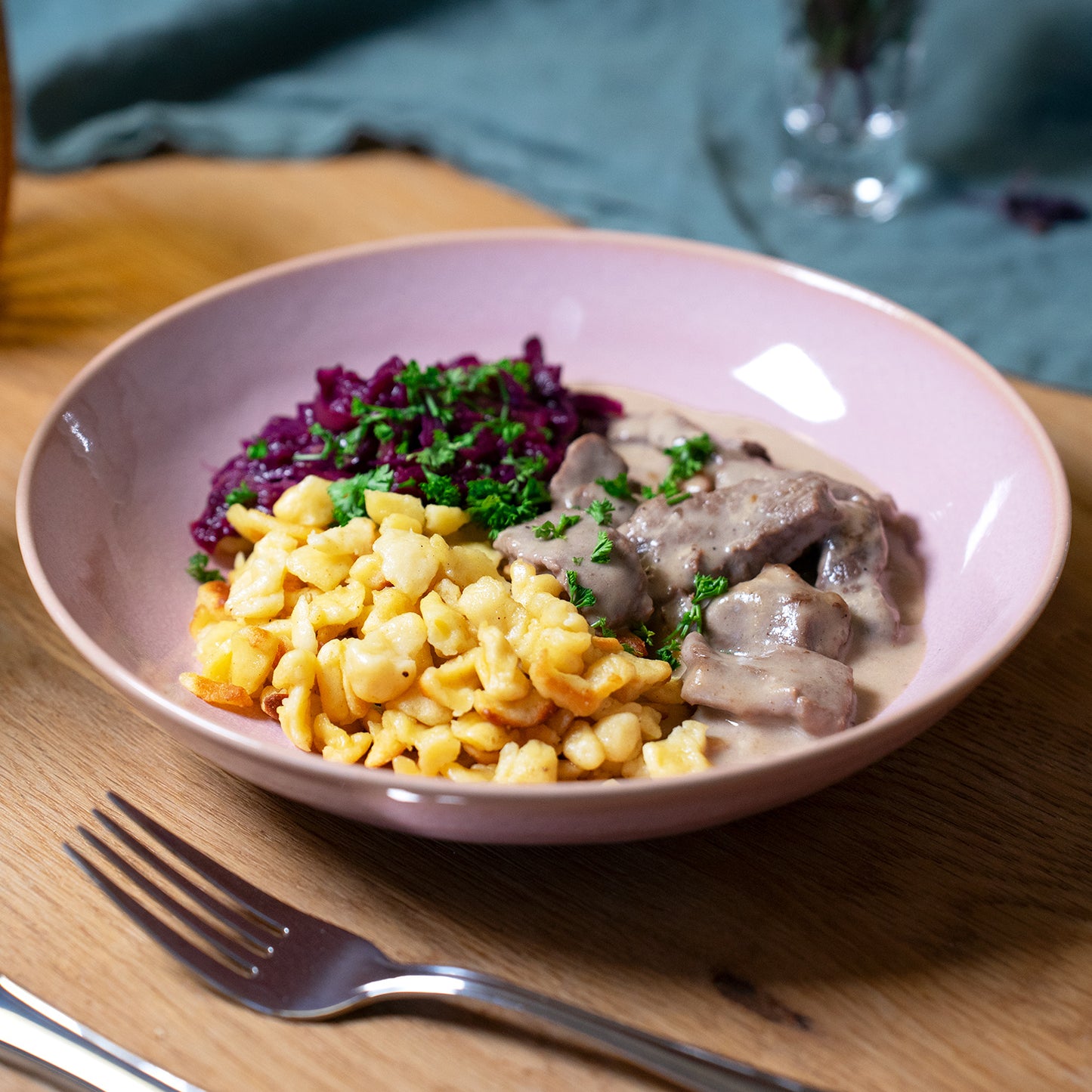 Hirsch mit Spätzle