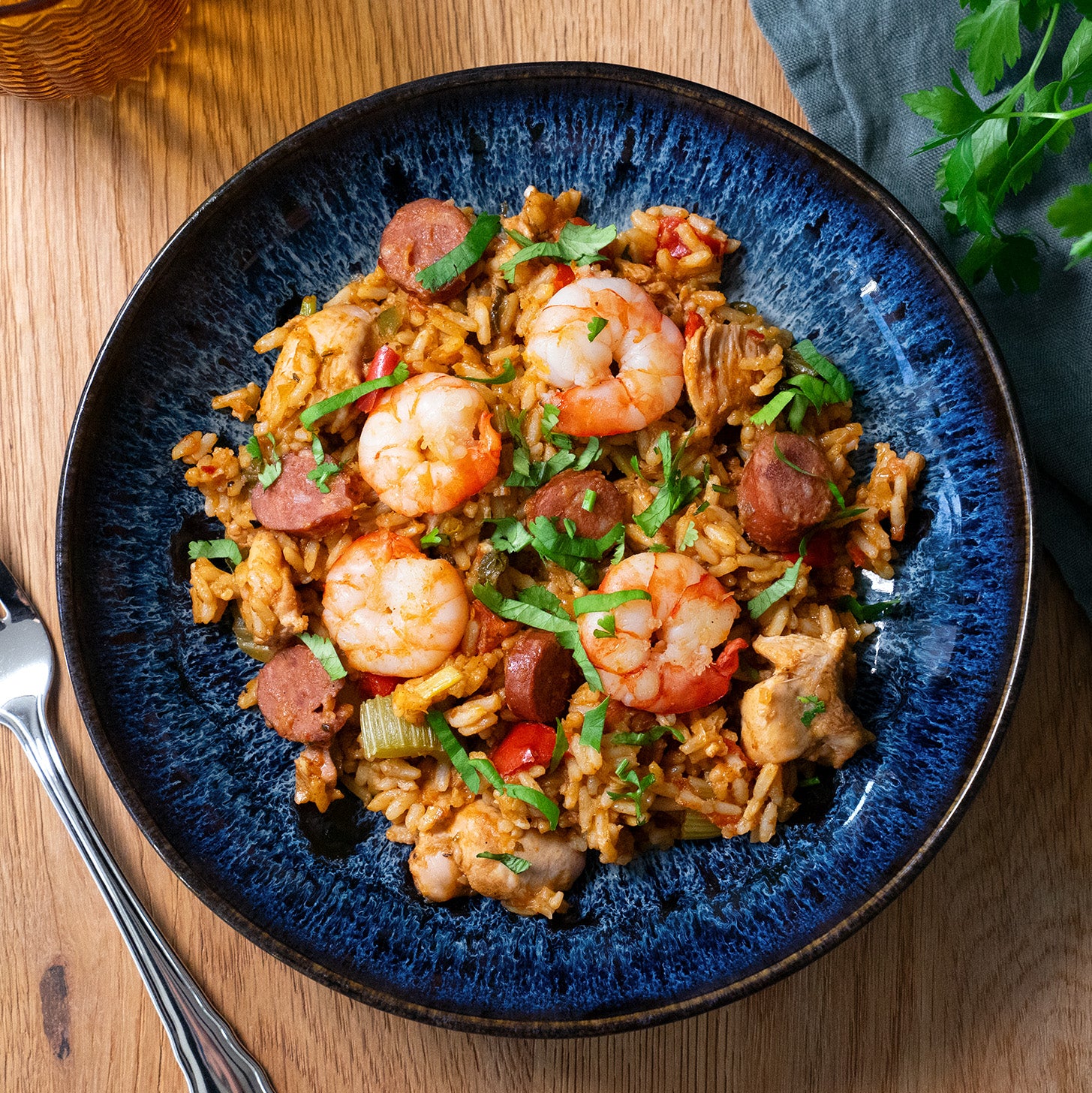 Jambalaya mit Poulet, Shrimps & Rauchwurst 🌶 – Tom Tasty Jambalaya mit Poulet, Shrimps & Rauchwurst 🌶 – Tom Tasty