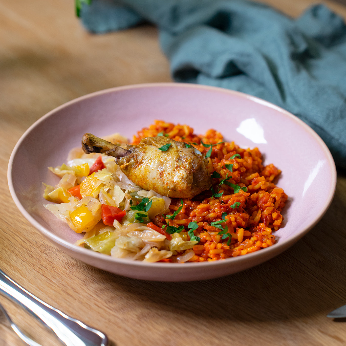 Riz Jollof au poulet đ„