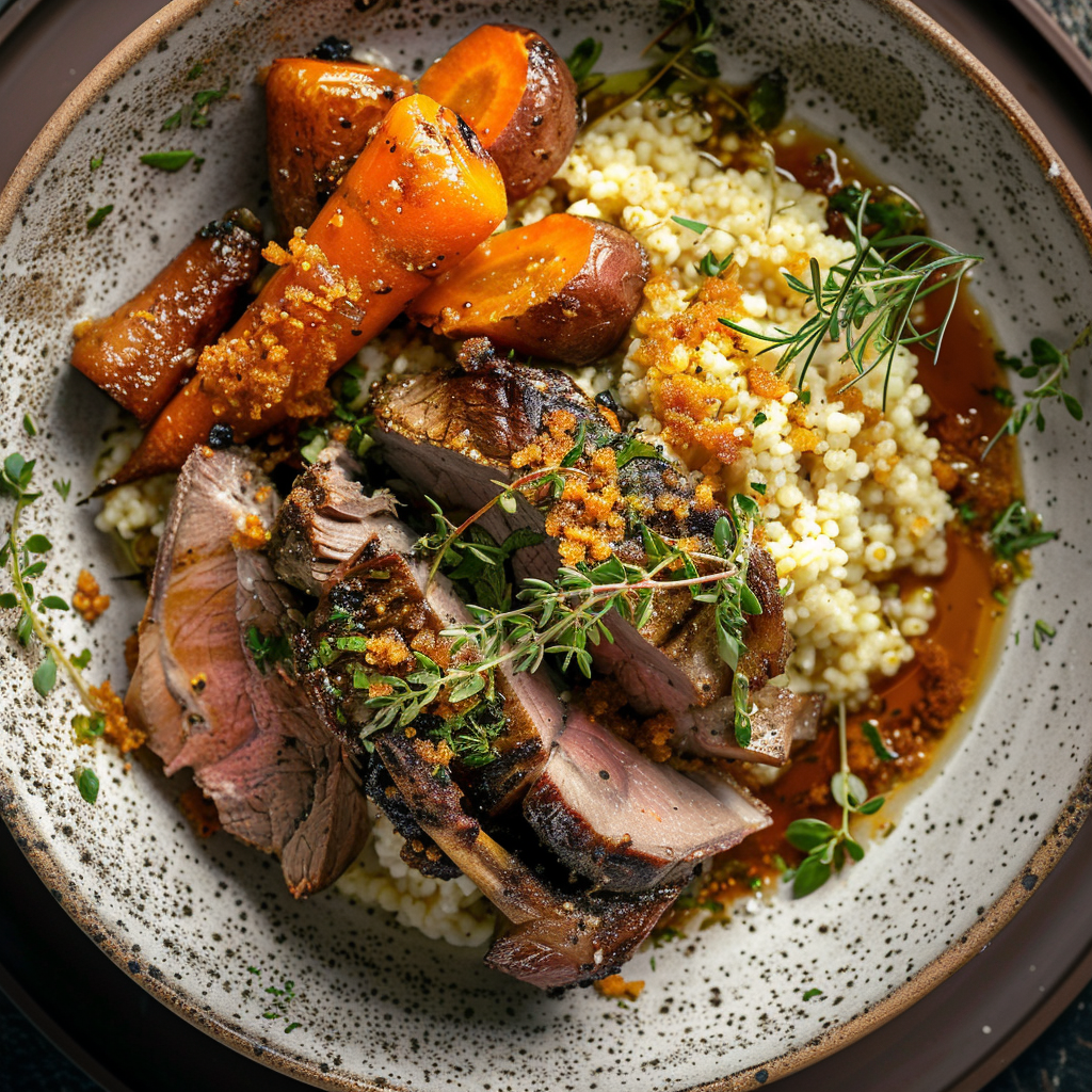 Geschmorte Lamm-Schulter, Couscous
