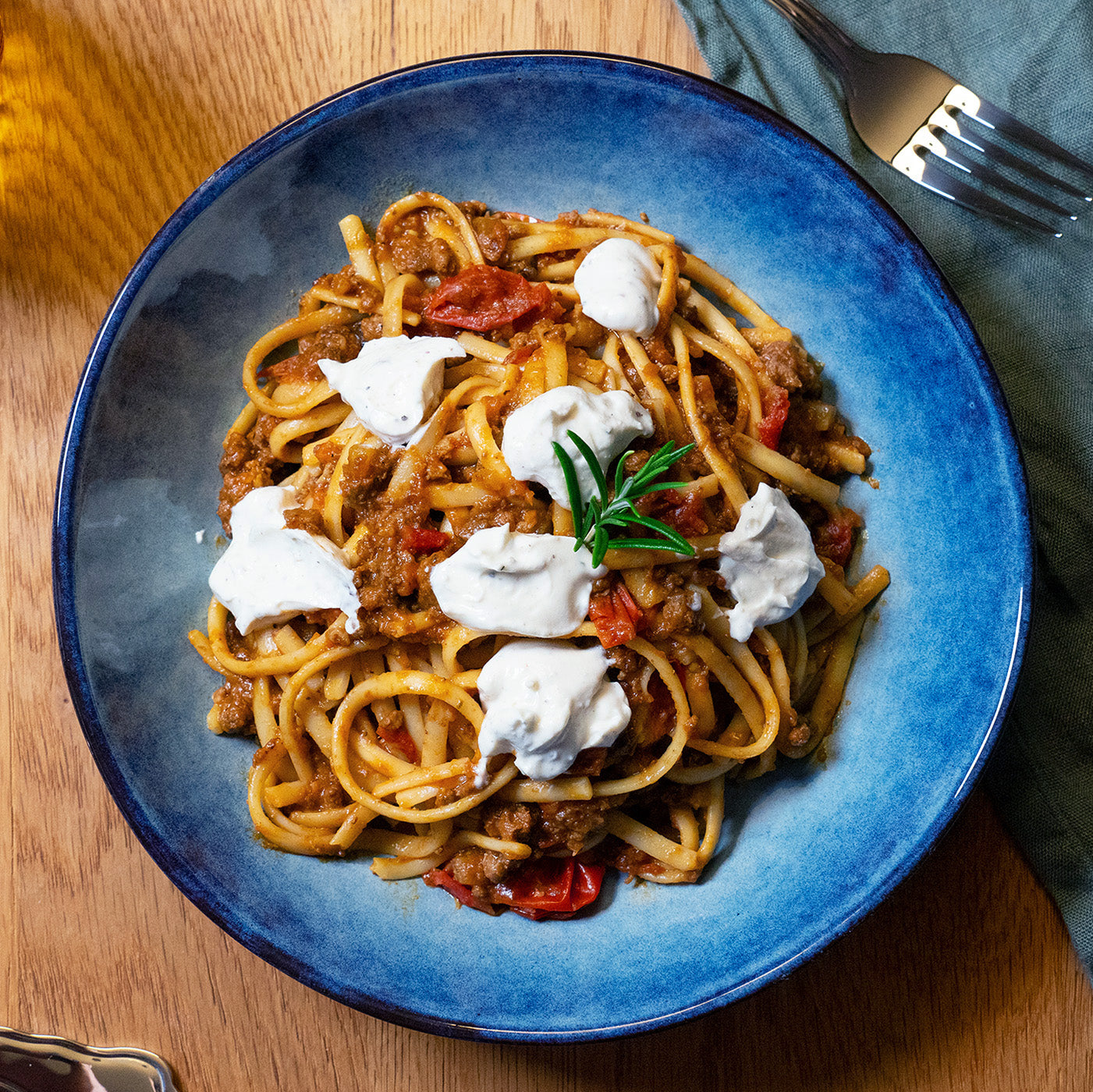 Linguine mit Rindfleisch-Bolognese