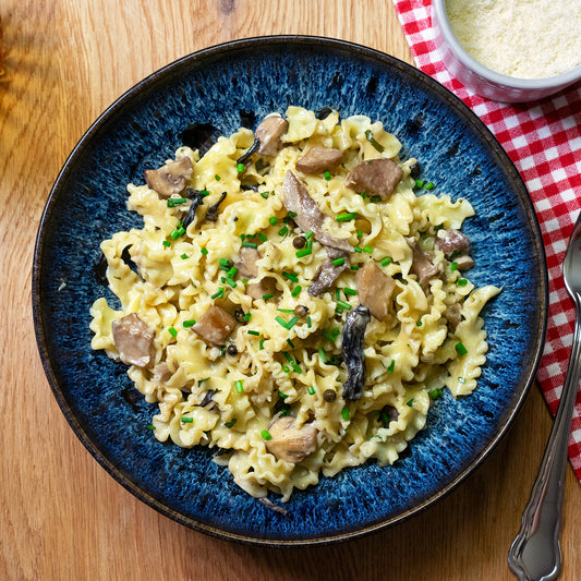 Mafaldine mit Pilzen