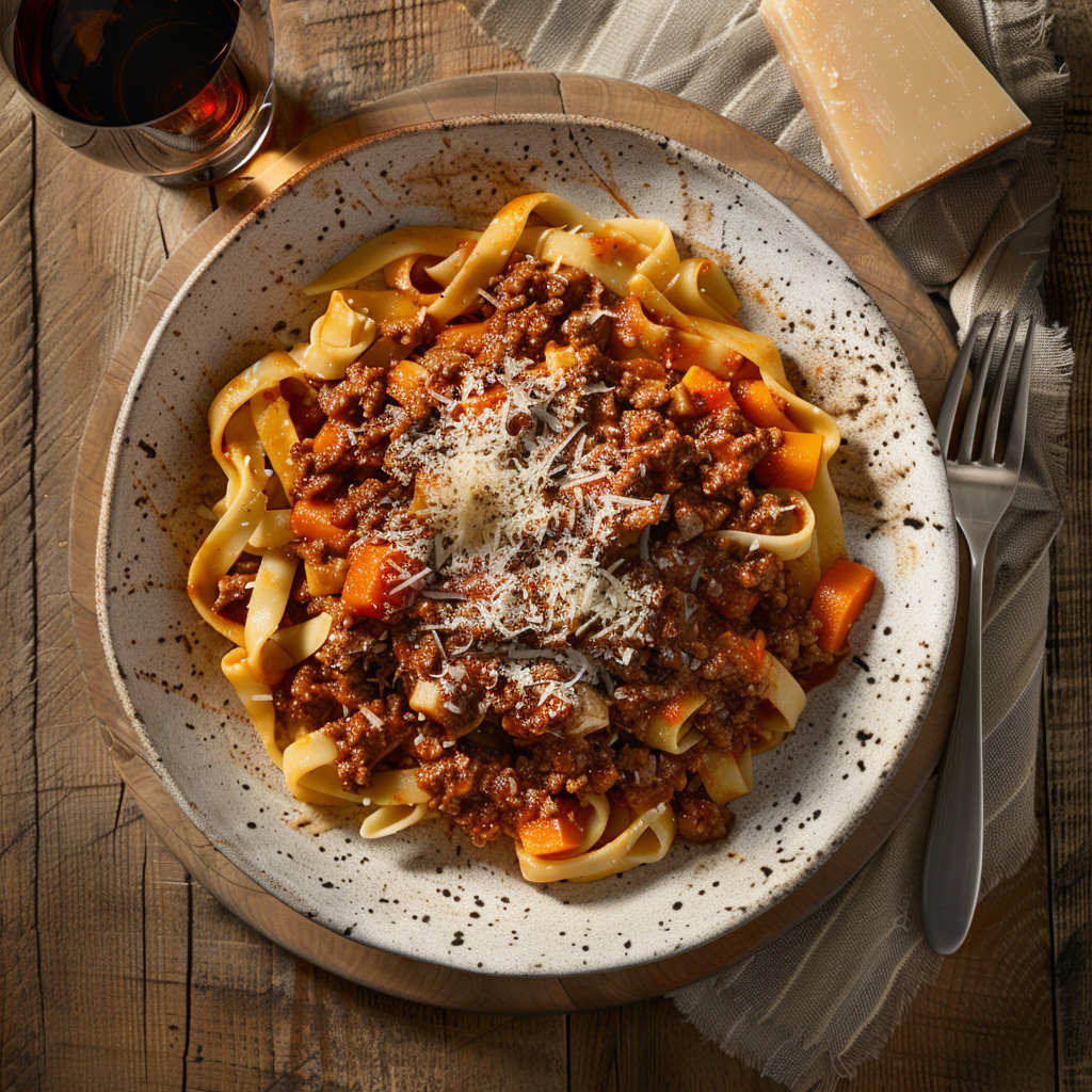 Mafaldine al Ragu alla Bolognese
