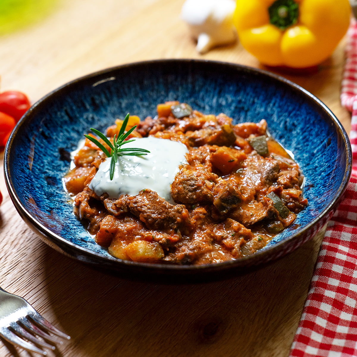 Ratatouille mit Rindfleischstreifen