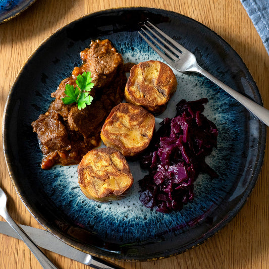 Rindsragout mit Kartoffelstampf