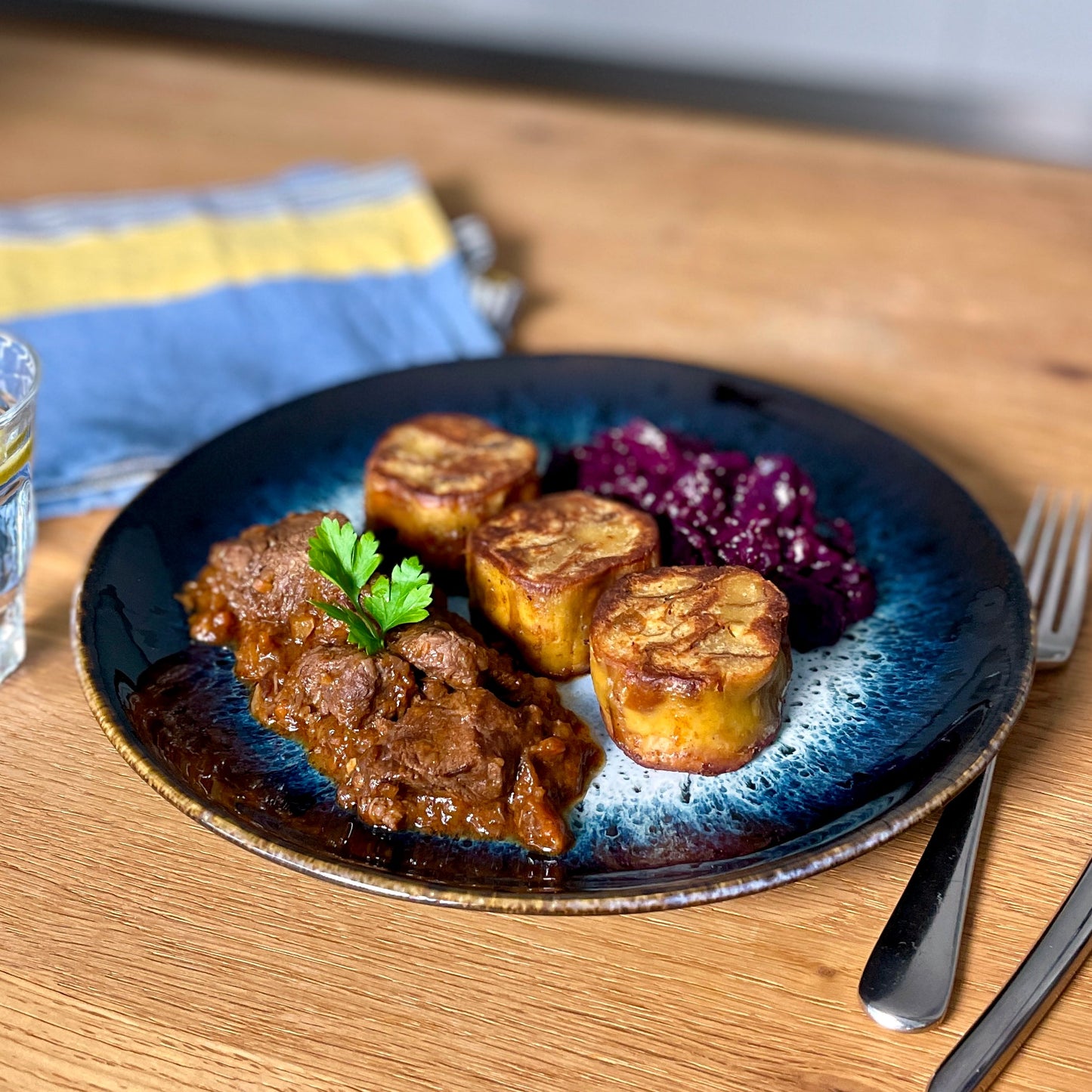 Rindsragout mit Kartoffelstampf