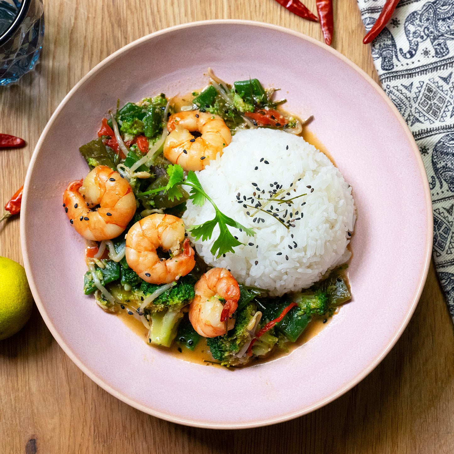 Rotes Thai Curry mit Selva Shrimps