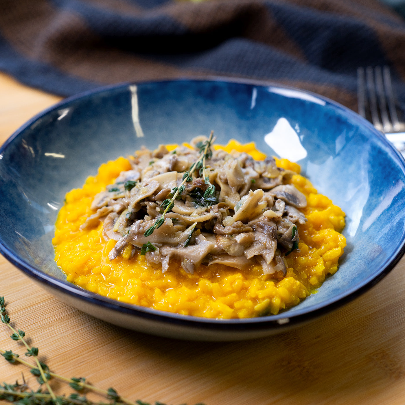 Safranrisotto mit Pilzen