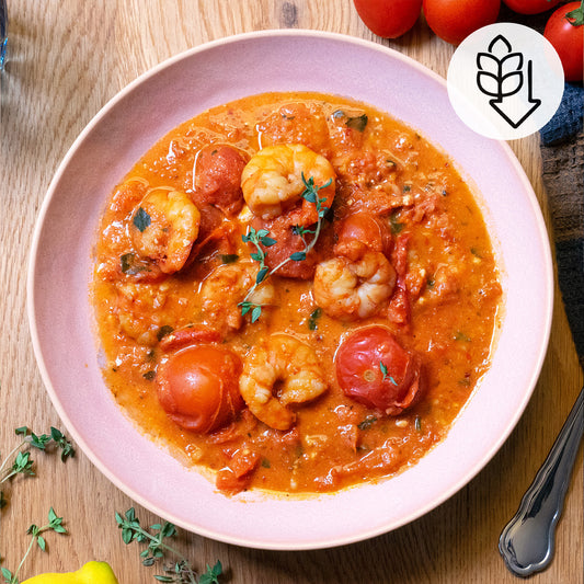 Greek saganaki with Selva shrimps