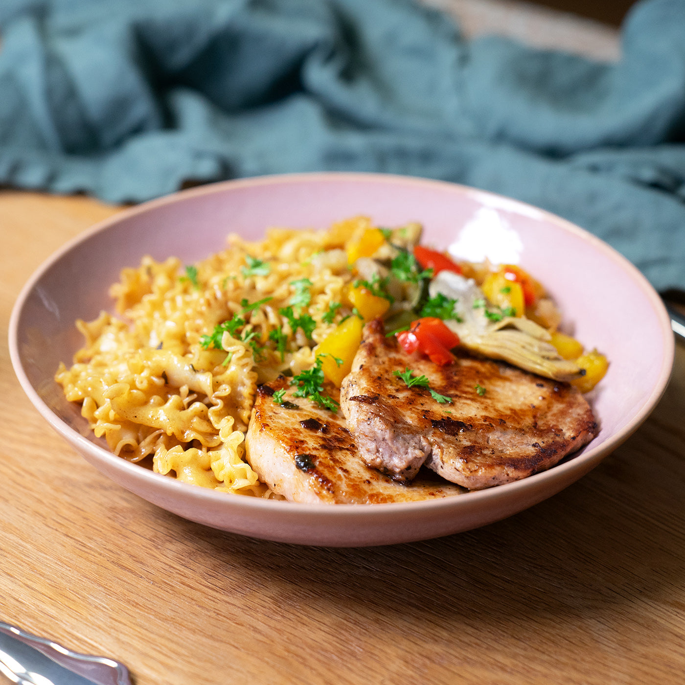 Scaloppine al limone mit Sommergemüse