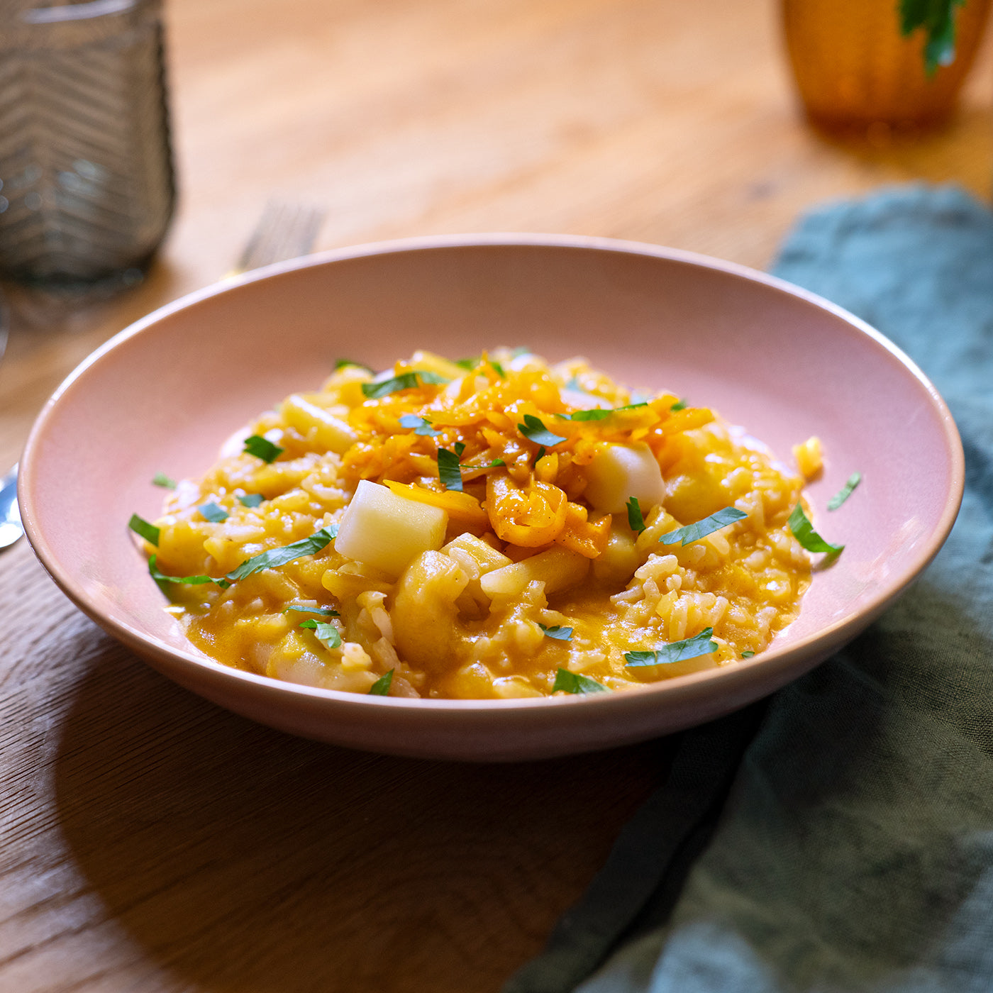 Schwarzwurzel-Risotto mit Sanddorn