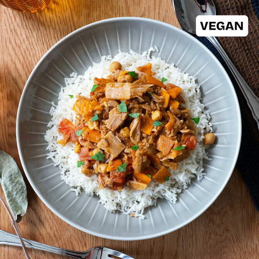 Jackfruit curry with basmati rice