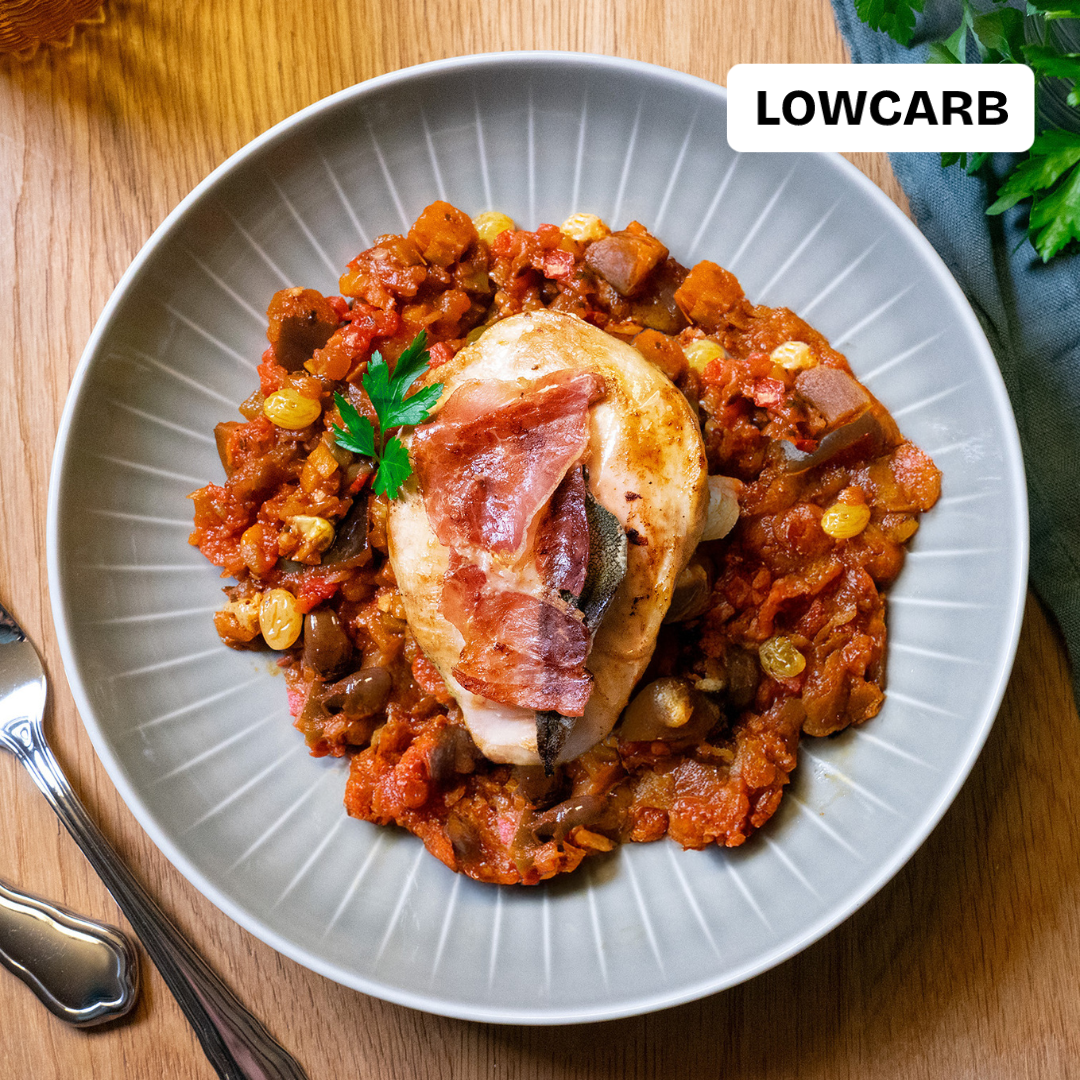 Poulet-Saltimbocca mit Caponata