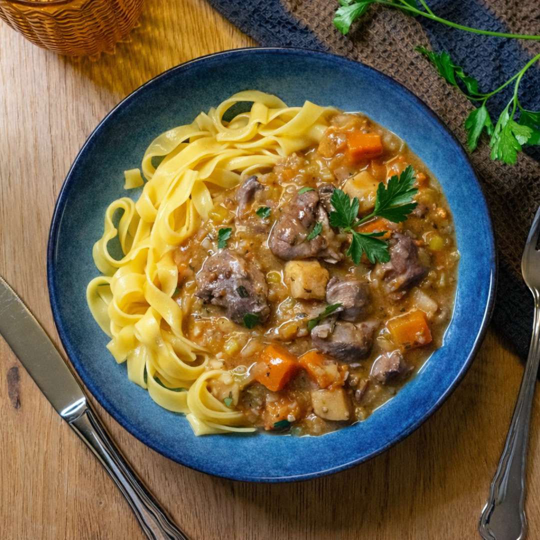 Coq au vin with tagliatelle 💪