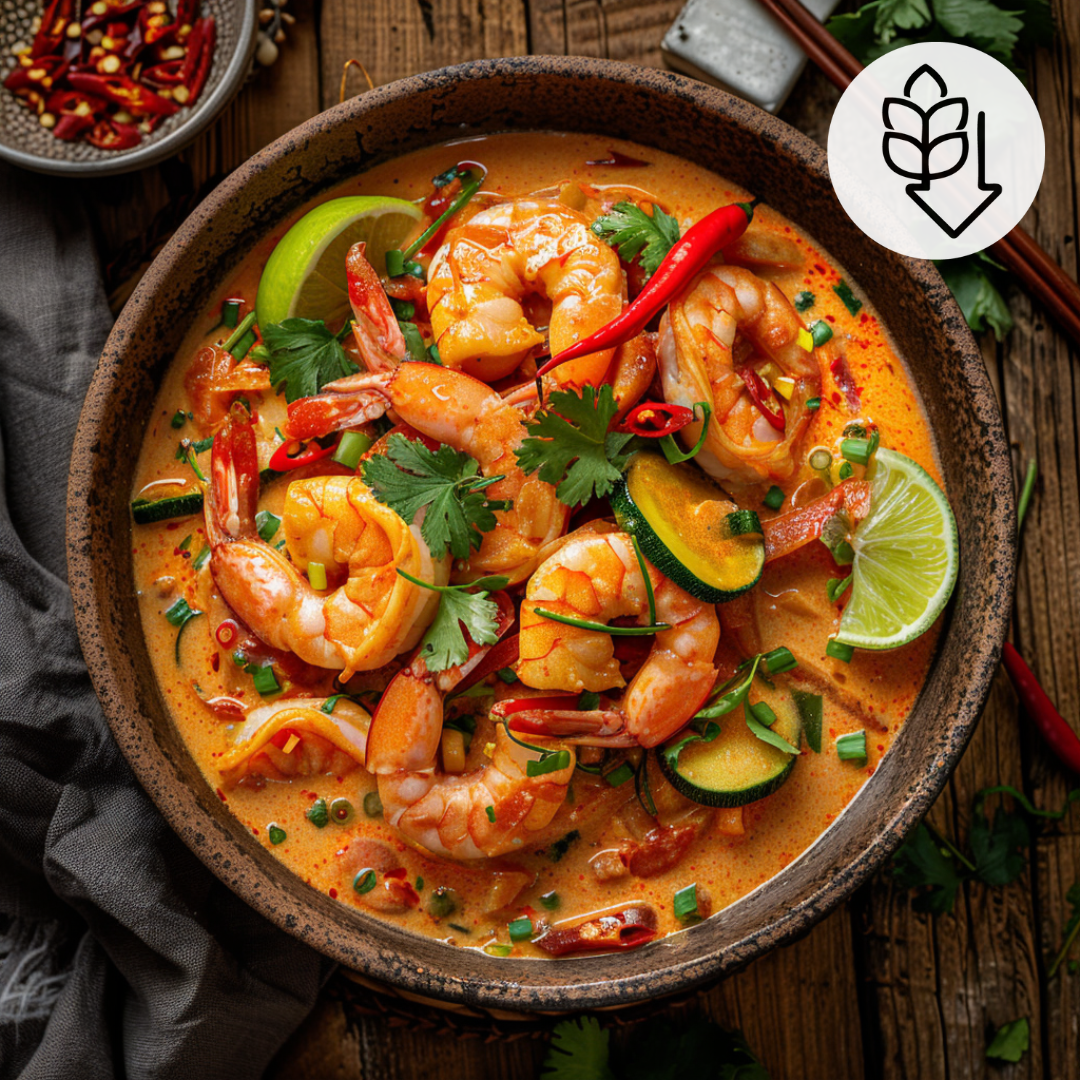 Rotes Thai Curry mit Selva Shrimps, low carb