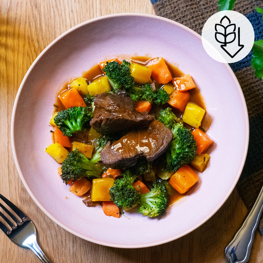 Rinderbäckchen mit Ofengemüse