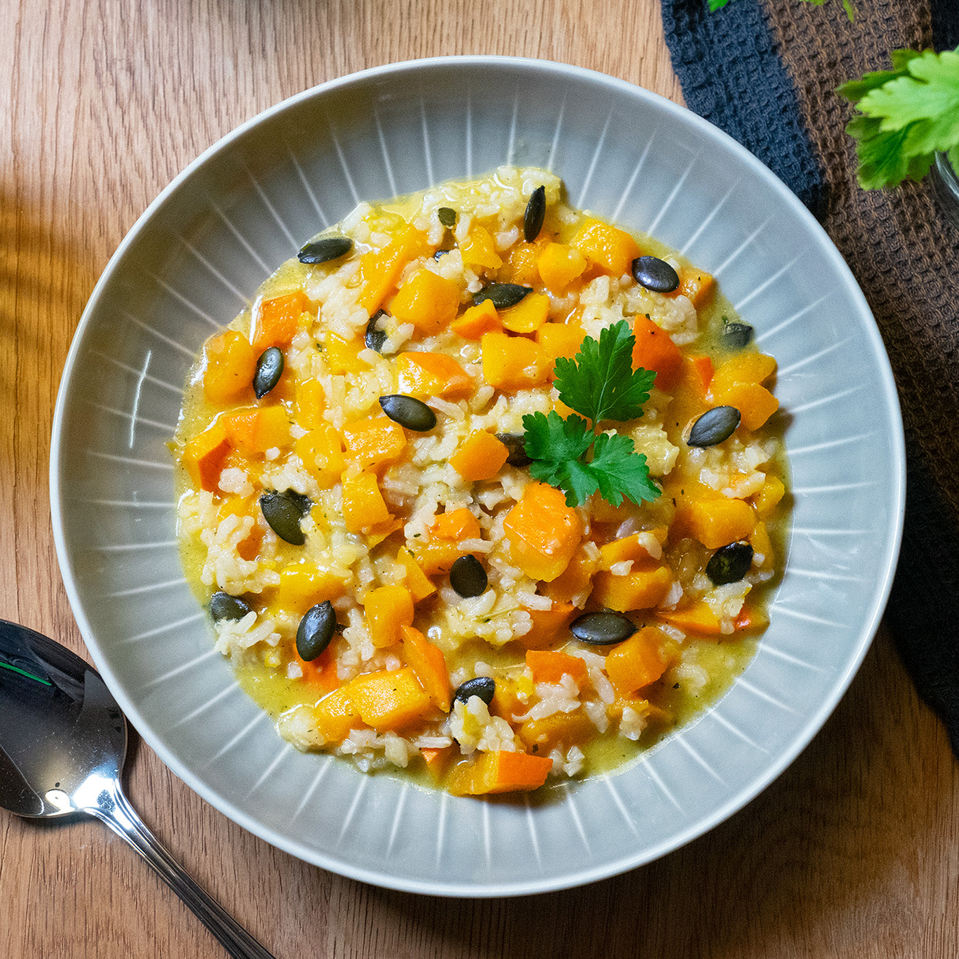 Weissweinrisotto mit Kürbis