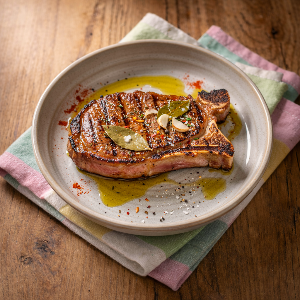 Pork steak with chimichurri