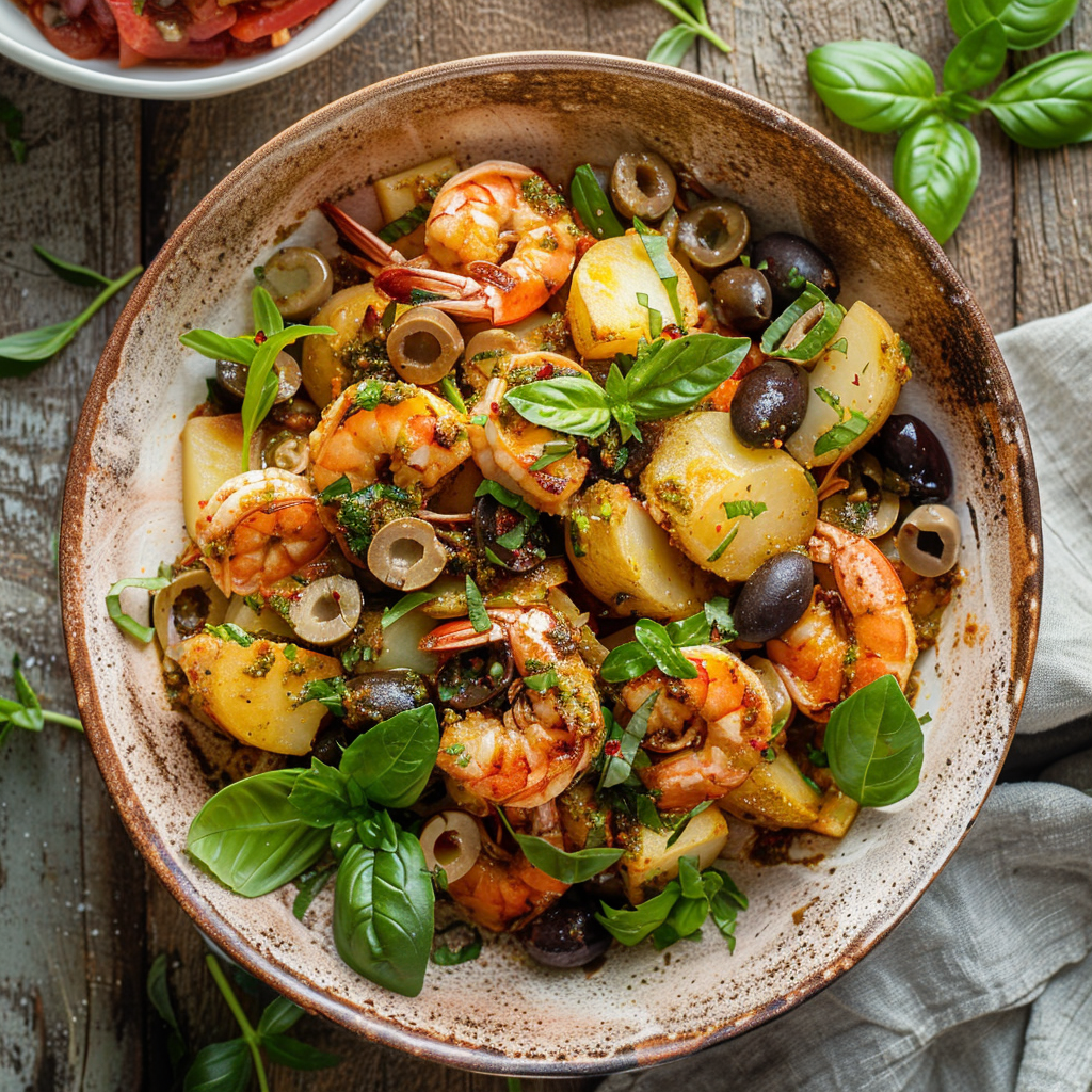 Italienischer Kartoffelsalat mit Shrimps