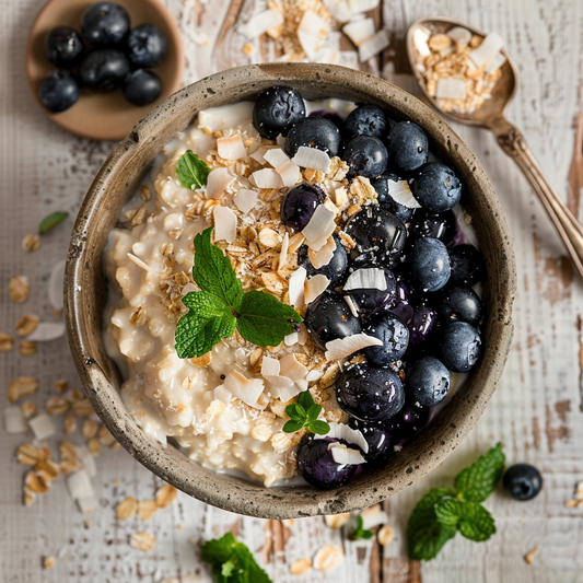 Overnight Oats mit Heidelbeeren