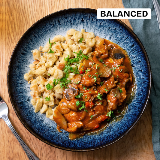 Bœuf Stroganoff avec des spätzle