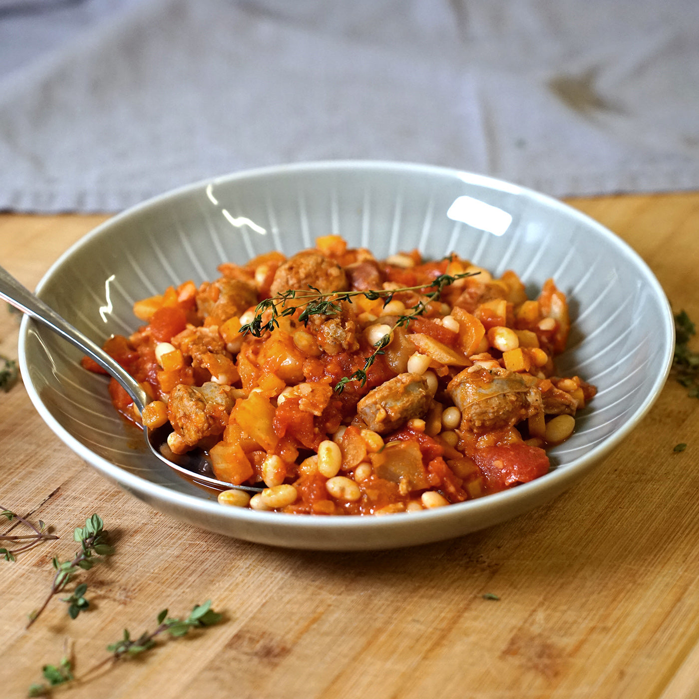 Weisse Bohnen Eintopf mit Salsiccia, Fenchel