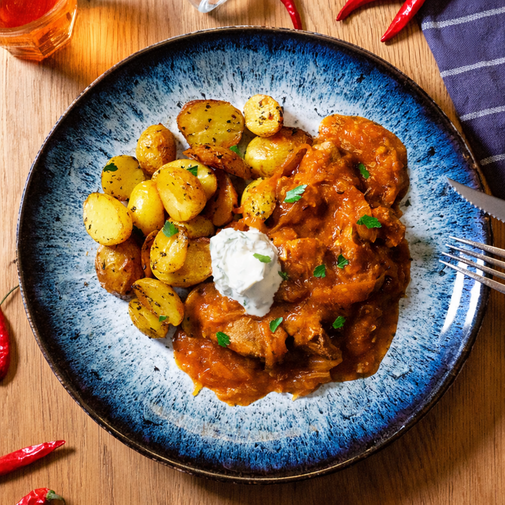 Goulasch de Szeged avec pommes de terre sautées