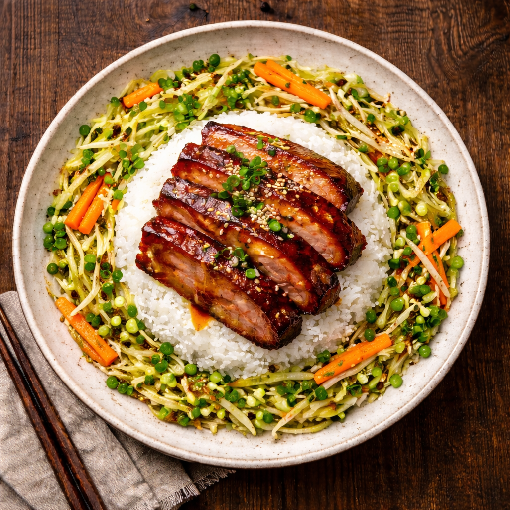 Char Siu issu de porcs élevés en plein air