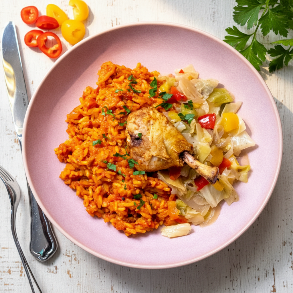 Riz Jollof au poulet