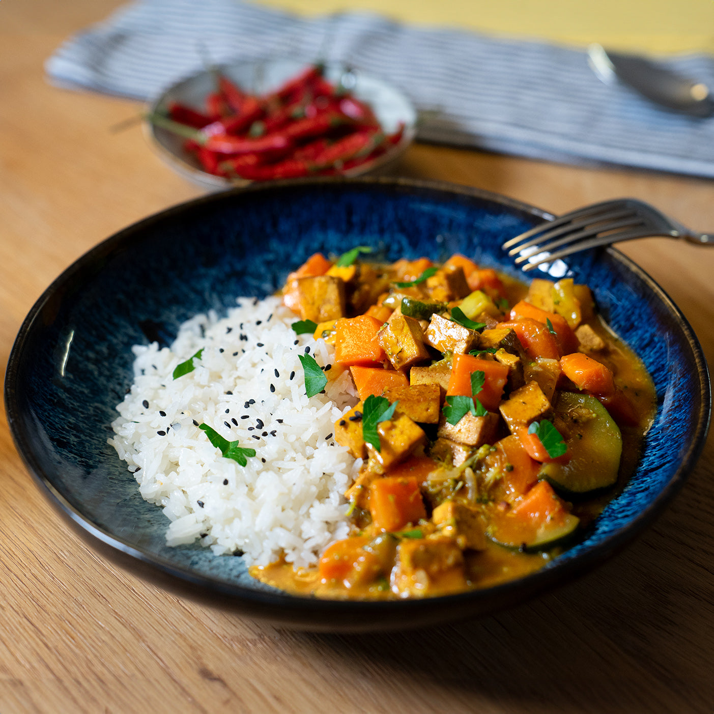 Gelbes Thai Curry mit Tofu