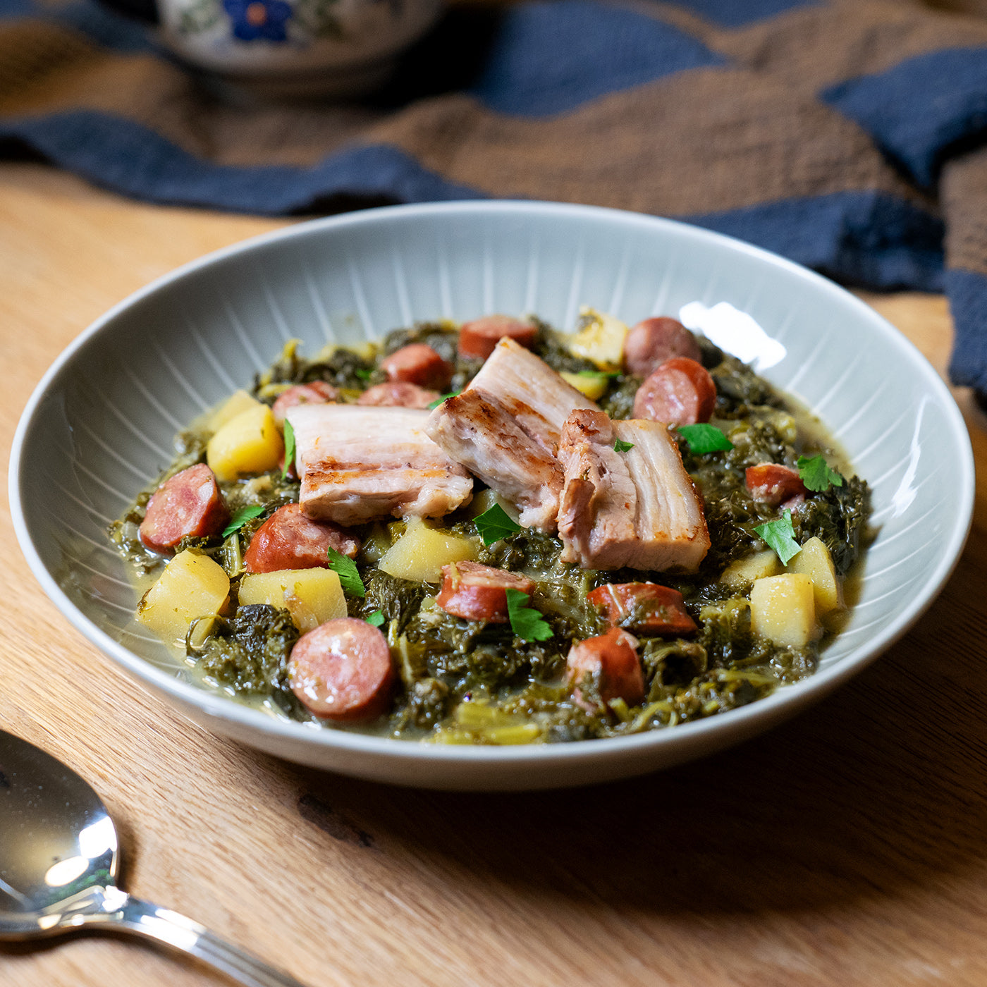 Grünkohl-Eintopf mit Schweinswurst