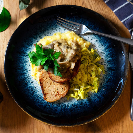 Kalbshackbraten mit Härdöpfelstock