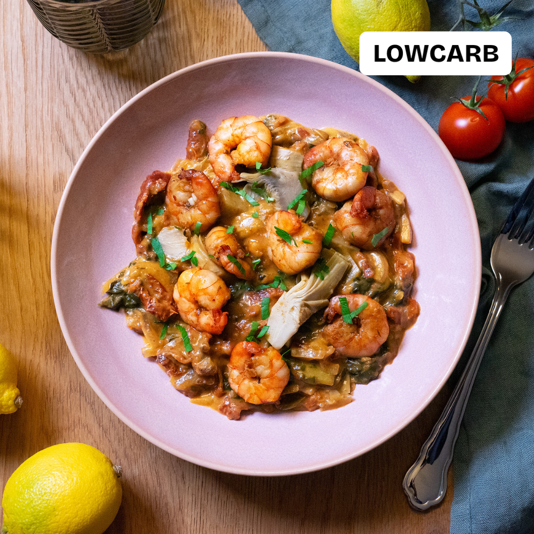 Mediterrane Gemüsepfanne mit Shrimps