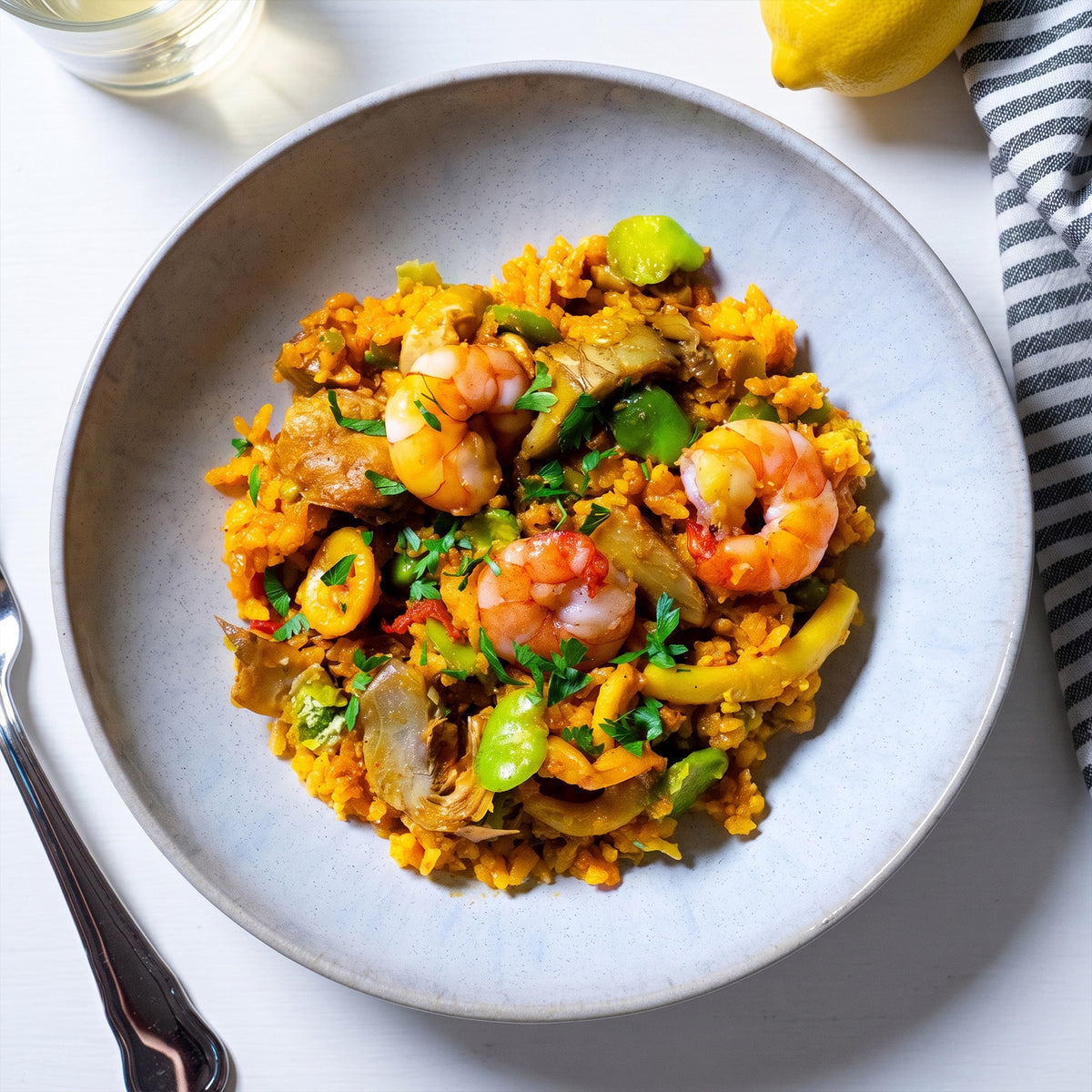 Tom's Paella with Chicken and Calamari