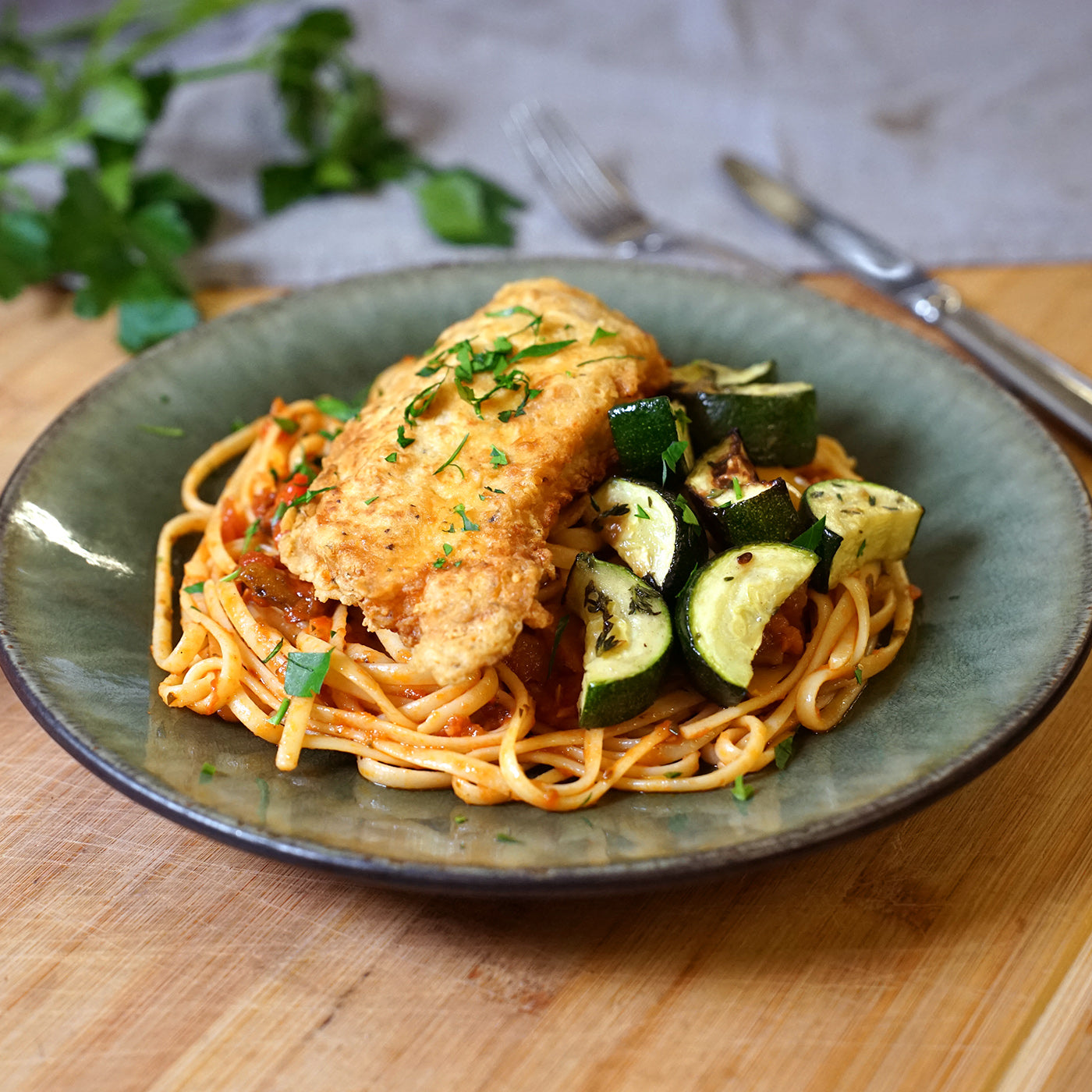 Linguine mit Poulet- Piccata
