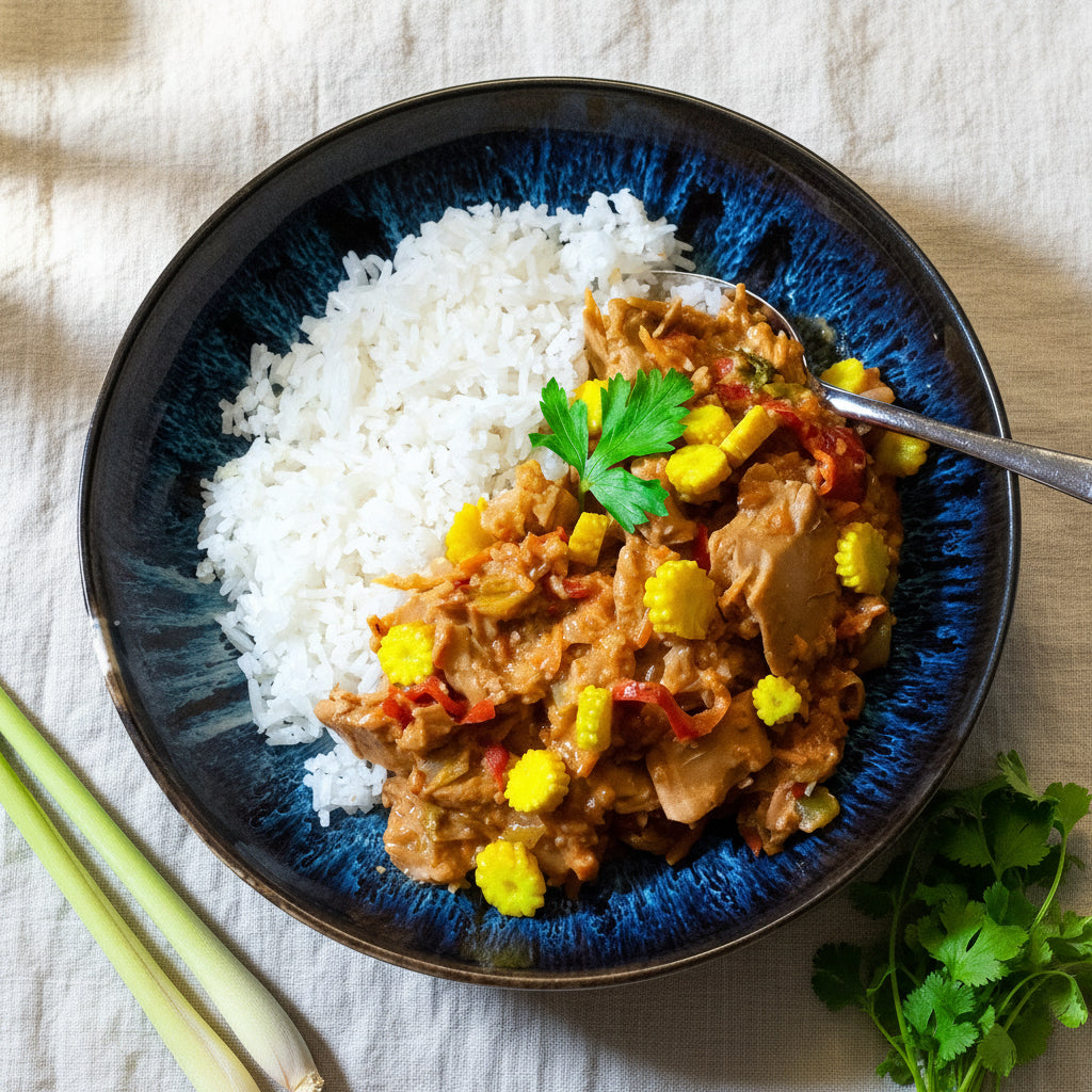Poulet satay aux riz