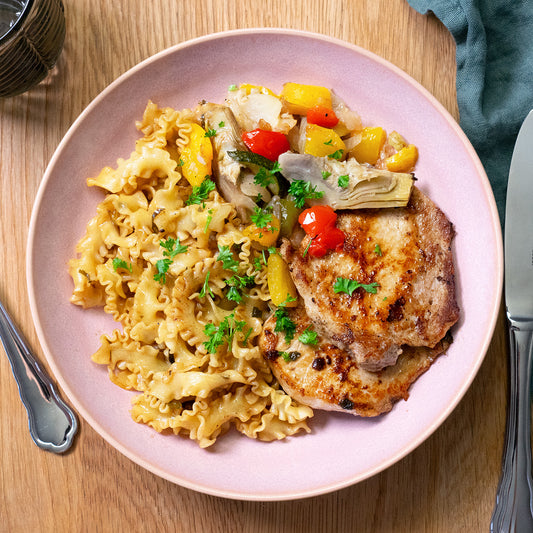Scaloppine al limone mit Sommergemüse