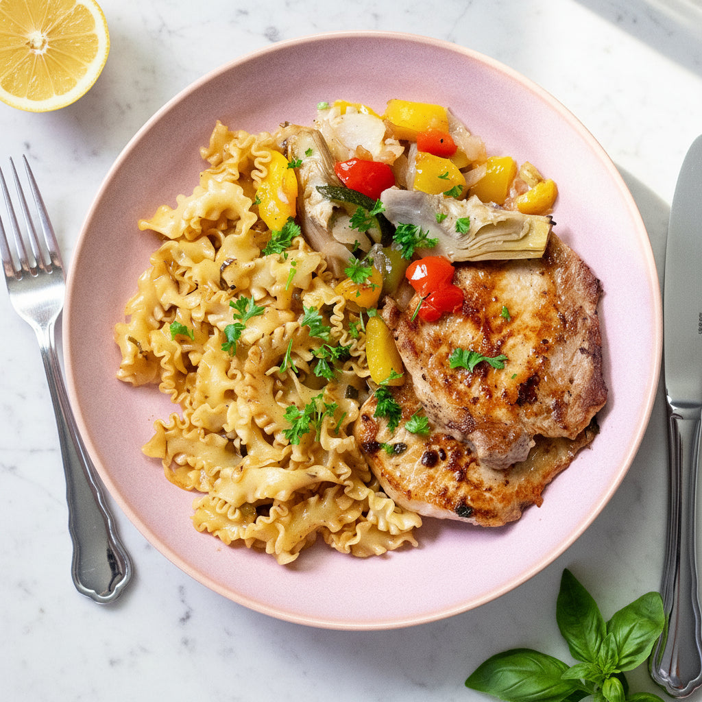 Scaloppine al Limone with Spring Vegetables