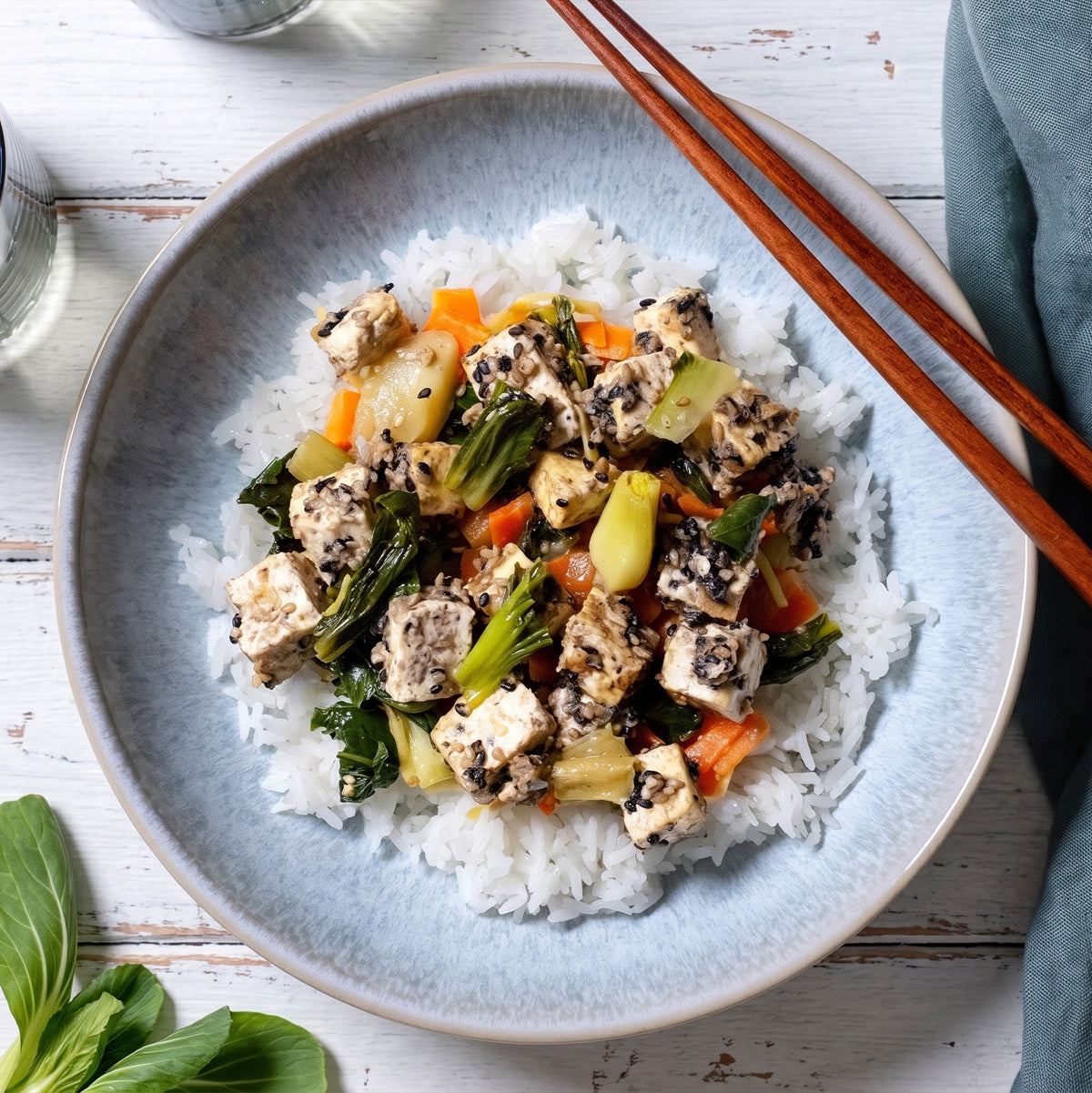 Tofu au sésame et pak choi 💪