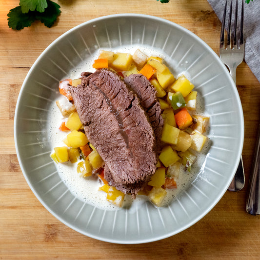 Siedfleisch vom Rind und Kartoffeln