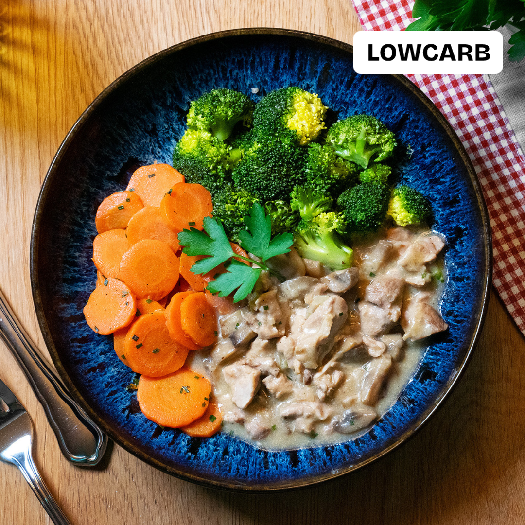 Zürcher Seitan Geschnetzeltes, Low Carb