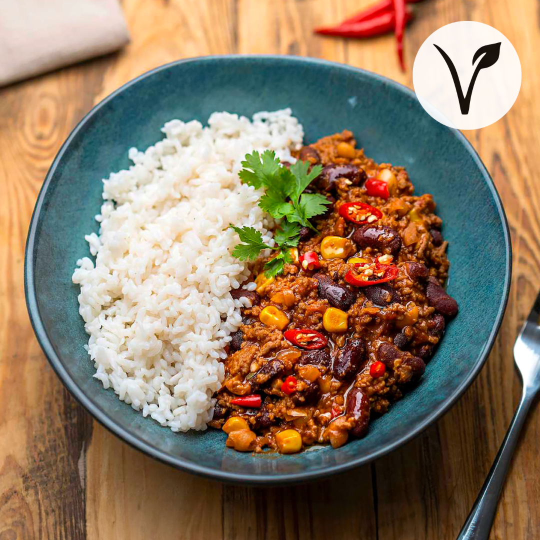 Chili sin Carne mit Reis