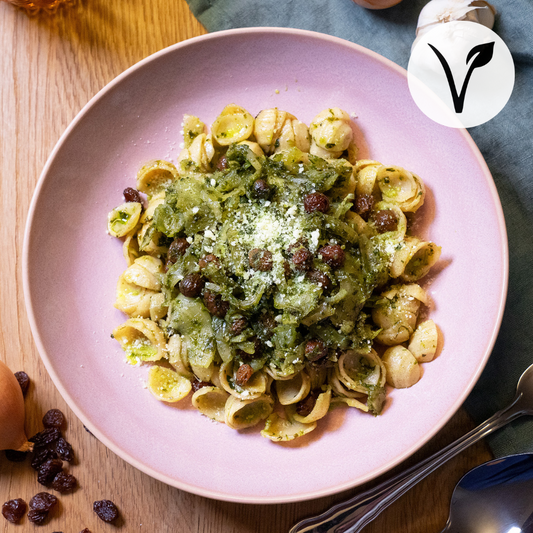 Vollkorn-Orecchiette mit Basilikumpesto