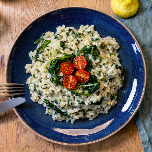 Wild garlic and spinach risotto