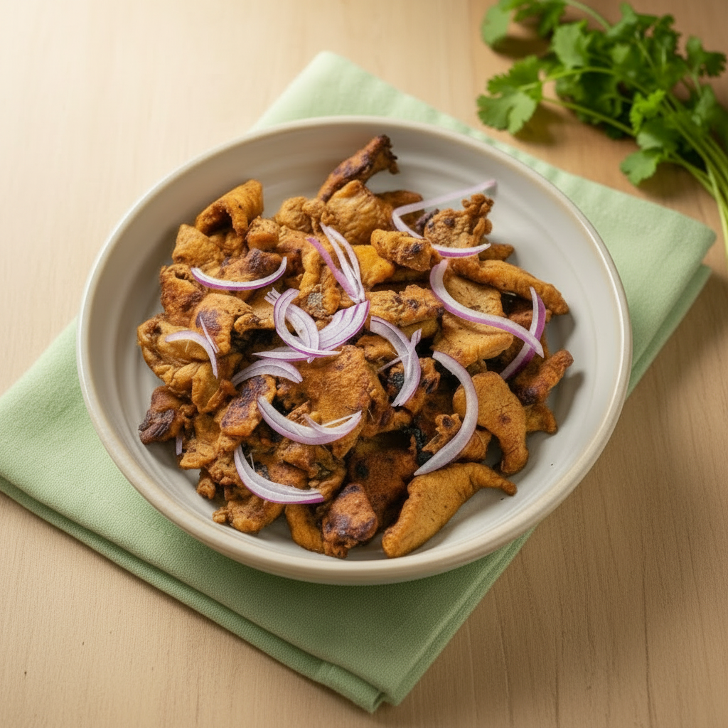 Gyros meat with onions